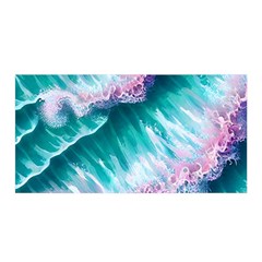 Summer Waves In Pink Iii Satin Wrap 35  X 70  by GardenOfOphir