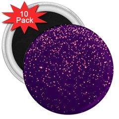Purple Glittery Backdrop Scrapbooking Sparkle 3  Magnets (10 Pack) 