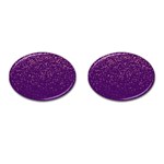 Purple Glittery Backdrop Scrapbooking Sparkle Cufflinks (Oval) Front(Pair)