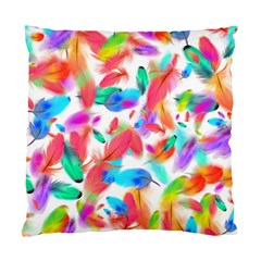 Feathers Pattern Background Colorful Plumage Standard Cushion Case (one Side)