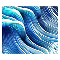 Sunny Ocean Wave One Side Premium Plush Fleece Blanket (small)