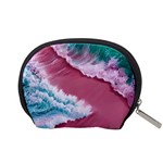 Ocean Waves In Pink Accessory Pouch (Small) Back