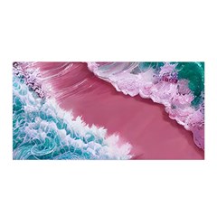 Ocean Waves In Pink Satin Wrap 35  X 70  by GardenOfOphir