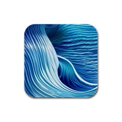 Summertime On The Sea Rubber Square Coaster (4 Pack) by GardenOfOphir