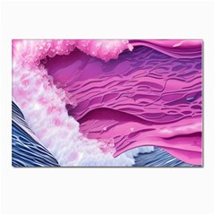 Abstract Pink Ocean Waves Postcards 5  X 7  (pkg Of 10) by GardenOfOphir