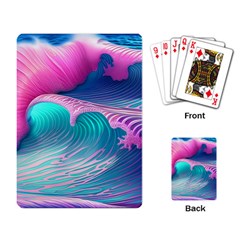 Pink Waves On The Beach Playing Cards Single Design (rectangle) by GardenOfOphir