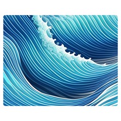 Simple Summer Wave Pattern One Side Premium Plush Fleece Blanket (medium) by GardenOfOphir