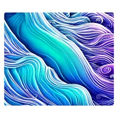 Ocean Waves In Pastel Tones One Side Premium Plush Fleece Blanket (small) by GardenOfOphir