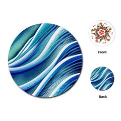 Blue Ocean Waves Playing Cards Single Design (round) by GardenOfOphir