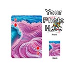 Pink Water Waves Playing Cards 54 Designs (Mini) Front - Diamond5