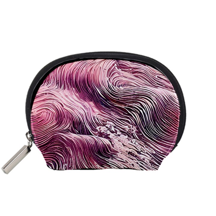 Abstract Pink Ocean Waves Accessory Pouch (Small)