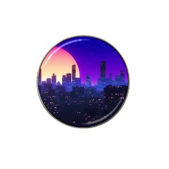 The Sun Night Music The City Background 80s 80 s Synth Hat Clip Ball Marker