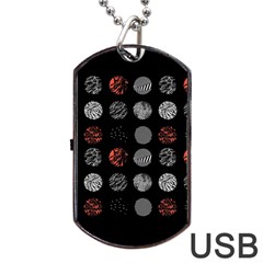 Black And Multicolored Polka Dot Artwork Digital Art Dog Tag Usb Flash (two Sides) by Jancukart