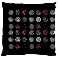 Black And Multicolored Polka Dot Artwork Digital Art Large Premium Plush Fleece Cushion Case (one Side) by Jancukart