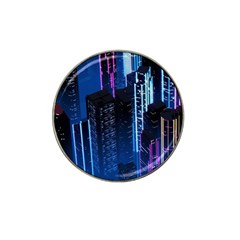 Night Music The City Neon Background Synth Retrowave Hat Clip Ball Marker