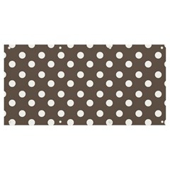 Brown And White Polka Dots Banner And Sign 8  X 4  by GardenOfOphir