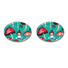 Magic Mushroom Cufflinks (oval) by GardenOfOphir