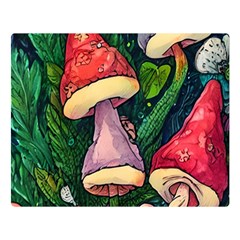 Sacred Mushrooms For Necromancy Premium Plush Fleece Blanket (large) by GardenOfOphir