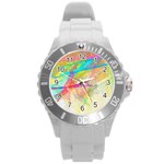 Abstract-14 Round Plastic Sport Watch (L)