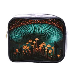 Mushroom Giant Explore 3d Mini Toiletries Bag (one Side) by Ravend