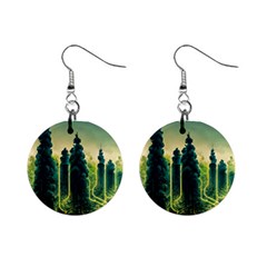 Ai Generated Soil Forest Crisis Nature Mini Button Earrings