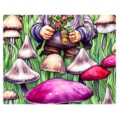 Sacred Mushroom Wizard Glamour Premium Plush Fleece Blanket (medium) by GardenOfOphir