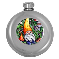 Magic Mushroom Charm Toadstool Glamour Round Hip Flask (5 Oz) by GardenOfOphir