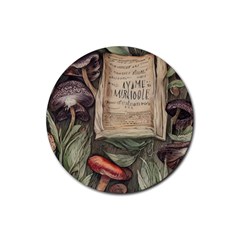 Magic Mushroom Conjure Charm Rubber Coaster (round) by GardenOfOphir
