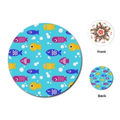 Fish Graphic Seamless Pattern Seamless Pattern Playing Cards Single Design (round)