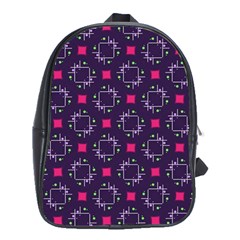 Geometric Pattern Retro Style Background School Bag (xl)