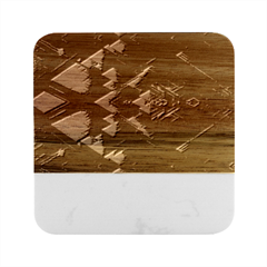 Background Pattern Geometric Glass Mirrors Marble Wood Coaster (square)