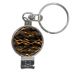 Waves Pattern Golden 3d Abstract Halftone Nail Clippers Key Chain by Ravend