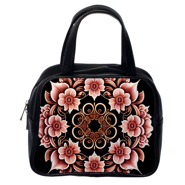 Floral Pattern Flowers Spiral Pattern Beautiful Classic Handbag (One Side)