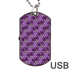 Pattern Seamless Design Decorative Hexagon Shapes Dog Tag Usb Flash (one Side) by Ravend