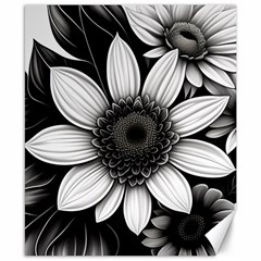 Sketch Flowers Art Background Photorealistic Canvas 8  X 10 