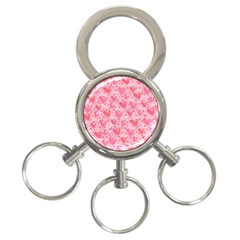 Valentine Romantic Love Watercolor Pink Pattern Texture 3-ring Key Chain by Ravend
