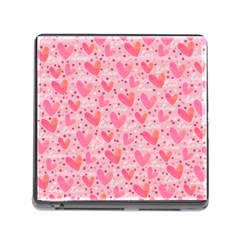 Valentine Romantic Love Watercolor Pink Pattern Texture Memory Card Reader (square 5 Slot)