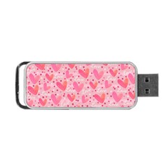 Valentine Romantic Love Watercolor Pink Pattern Texture Portable Usb Flash (two Sides)