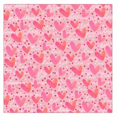 Valentine Romantic Love Watercolor Pink Pattern Texture Square Satin Scarf (36  X 36 )