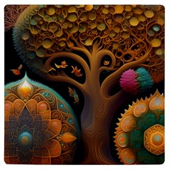 Trees Dream Generative Art Intricate Patterns Uv Print Square Tile Coaster  by Ravend