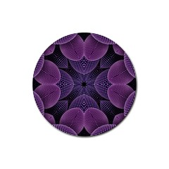 Geometric Shapes Geometric Pattern Flower Pattern Art Rubber Round Coaster (4 Pack)