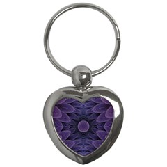 Gometric Shapes Geometric Pattern Purple Background Key Chain (heart) by Ravend