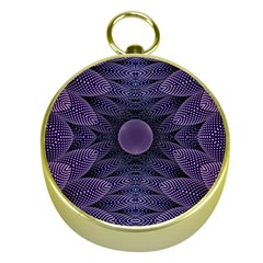 Gometric Shapes Geometric Pattern Purple Background Gold Compasses by Ravend