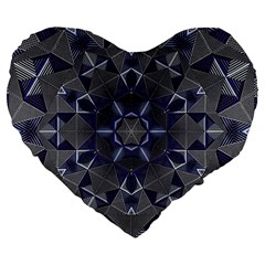 Kaleidoscope Geometric Pattern Geometric Shapes Large 19  Premium Heart Shape Cushions