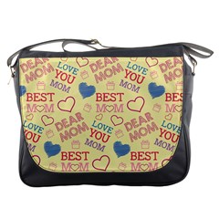 Love Mom Happy Mothers Day I Love Mom Graphic Pattern Messenger Bag