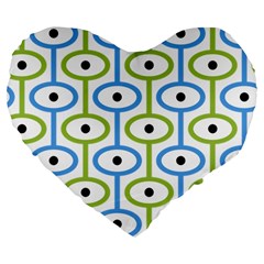 Geometric Pattern Eye Pattern Eyes Eye Print Large 19  Premium Flano Heart Shape Cushions