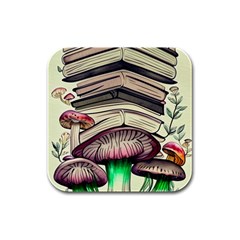 Necromancy Mushroom Rubber Square Coaster (4 Pack) by GardenOfOphir