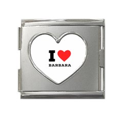 I Love Barbara Mega Link Heart Italian Charm (18mm)