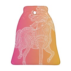 Unicorm Orange And Pink Ornament (bell)