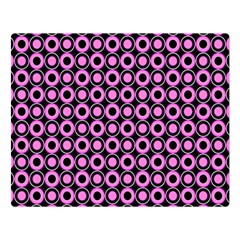 Pink Donuts Pink Filling On Black Premium Plush Fleece Blanket (large) by Mazipoodles